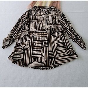 Kate Park L Black And White Blouse, Size REGULAR XL